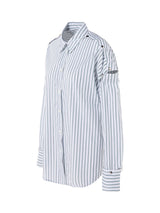 Beneath Green Striped Oversized Shirt - Speakthestore