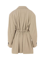 Crush Oversized Wrap Blazer Wrinkle Suiting Beige - Speakthestore