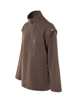 Bump Soft Brushed Sweater Detachable Sleeves Green - Speakthestore