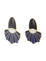 Mullu Chandelier Earrings Blue And Black - Speakthestore