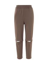 Trace Soft Jersey Jogging Pants With Press Buttons Camel Brown - Speakthestore