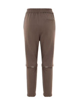 Trace Soft Jersey Jogging Pants With Press Buttons Camel Brown - Speakthestore