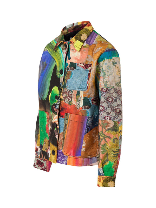 Baroque Print Workwear Jacket - Speakthestore