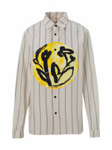 Pinstripe Unisex Shirt With Central Patch