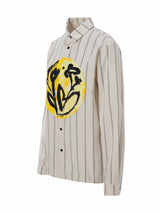 Pinstripe Unisex Shirt With Central Patch