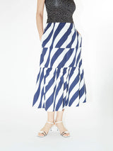 Twisted Stripes Gathered Skirt
