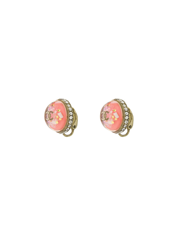 Chanel Round Pink Earrings