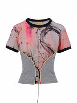 Albina Cotton Corset T-shirt Principessa Rosa