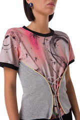 Albina Cotton Corset T-shirt Principessa Rosa