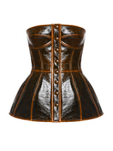 FAUX LEATHER BUTTON CORSET