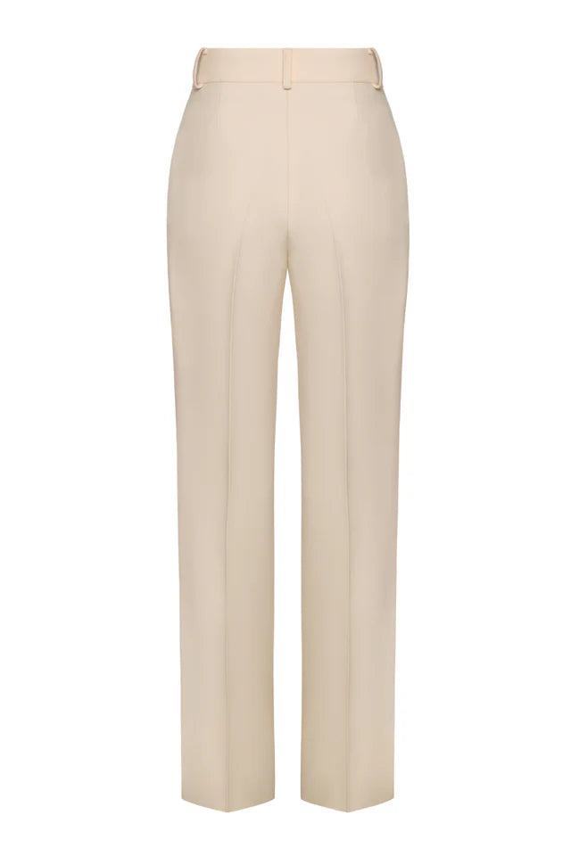 FUZZY DETAILS STRAIGHT LEG TROUSERS