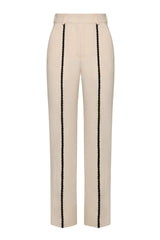 FUZZY DETAILS STRAIGHT LEG TROUSERS