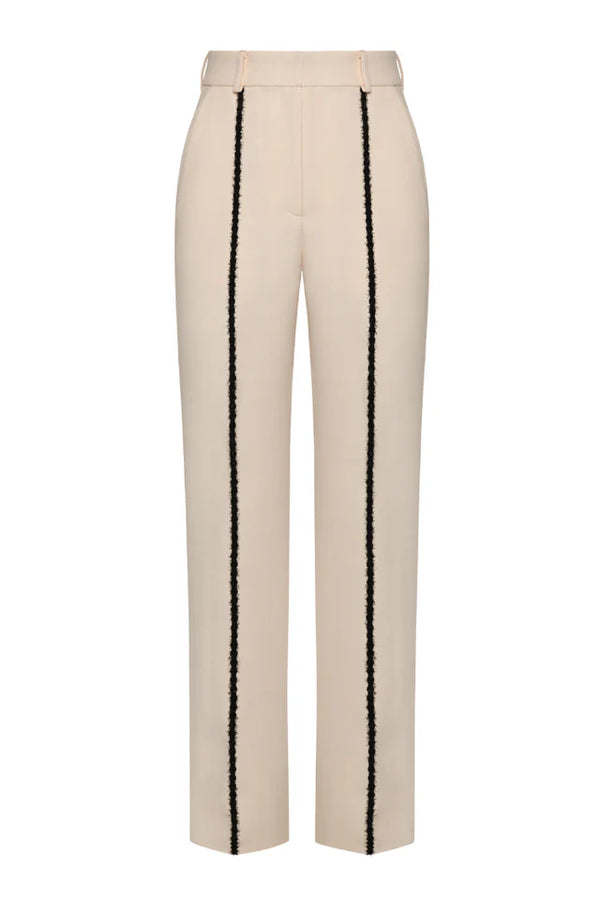 FUZZY DETAILS STRAIGHT LEG TROUSERS