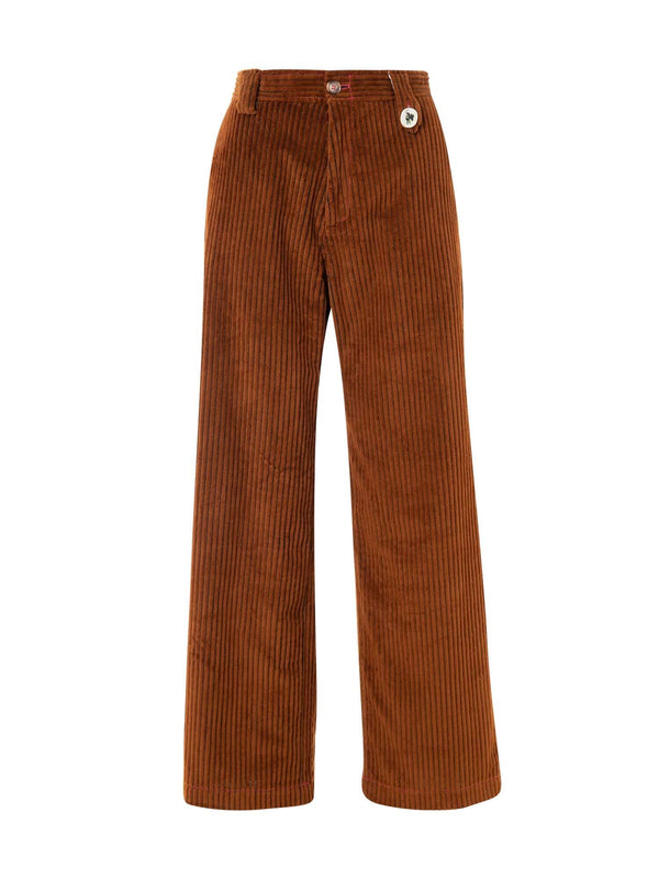 Workwear Velvet Pants With Patches - Speakthestore