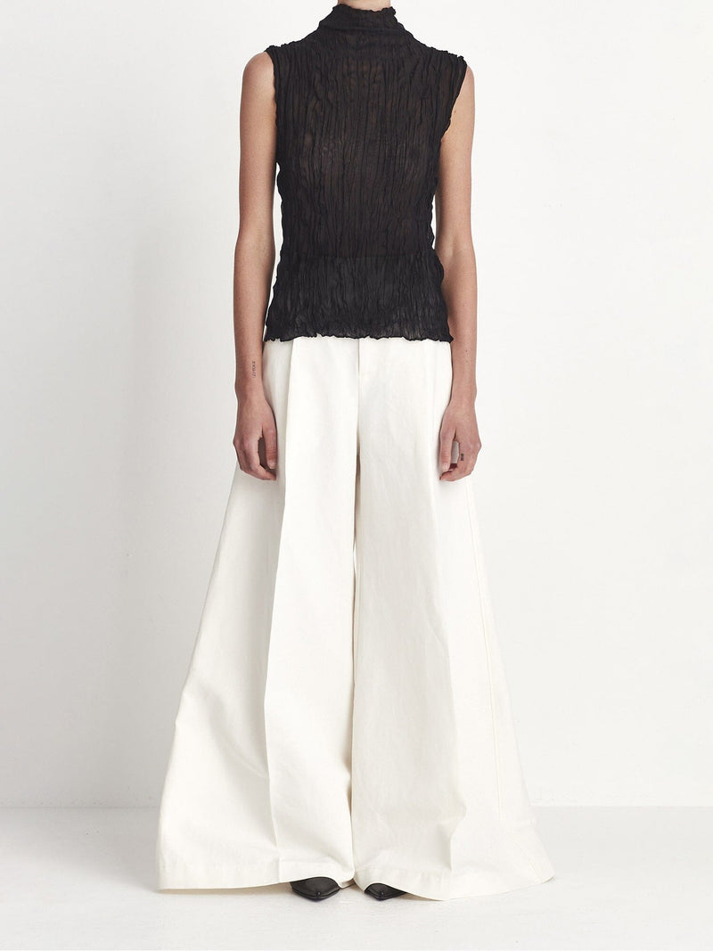 The Wide Leg Pleated Trouser