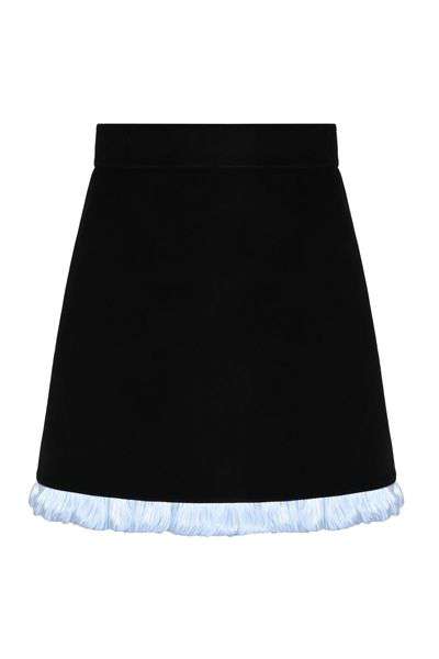 RUFFLE - TRIMMED VELVET MINI SKIRT