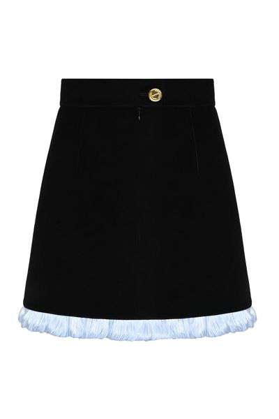 RUFFLE - TRIMMED VELVET MINI SKIRT