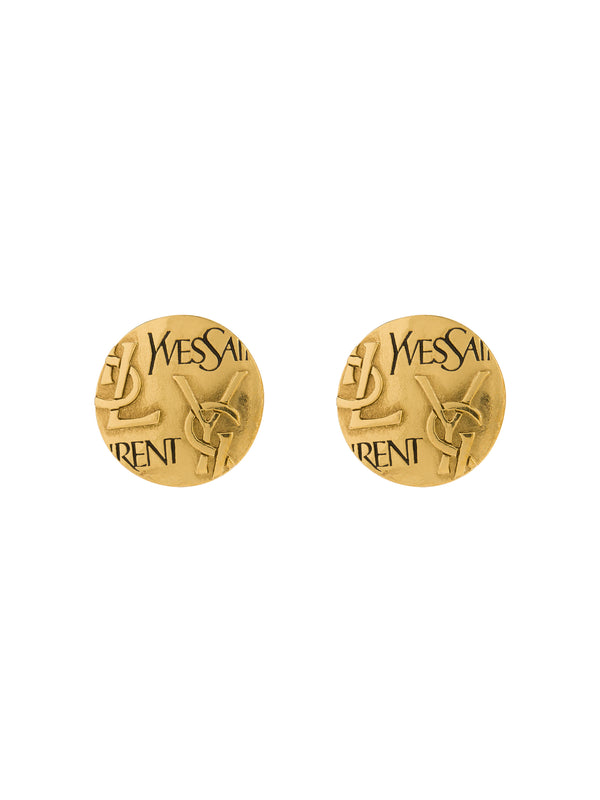 YSL Golden Round Earrings