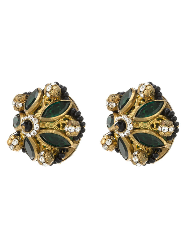Five Petal Emerald Earring