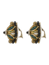 Five Petal Emerald Earring