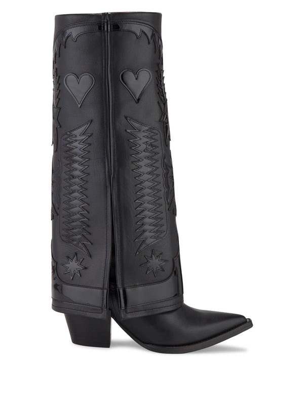 Folded Cowboy High Boots, Western Embroideries - Speakthestore