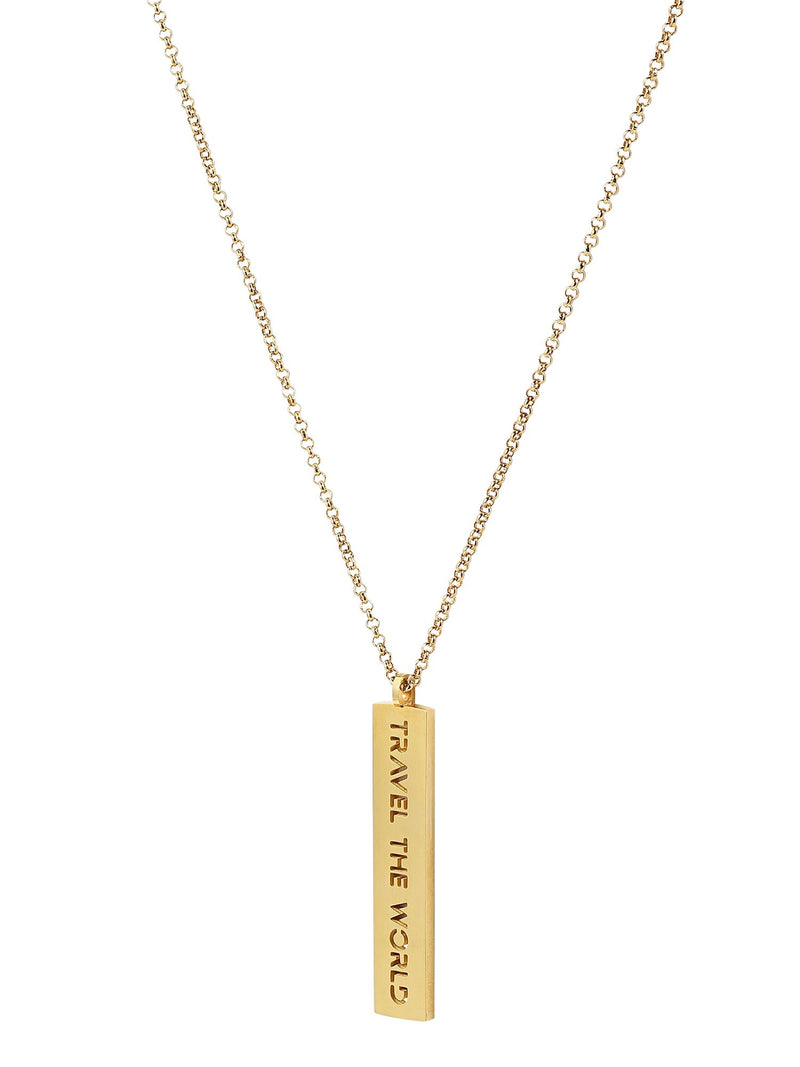 Travel the World Necklace 24K Gold Plated