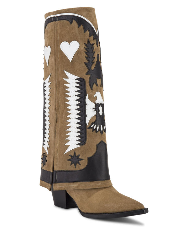 Folded Cowboy Boots, Western Embroideries - Speakthestore