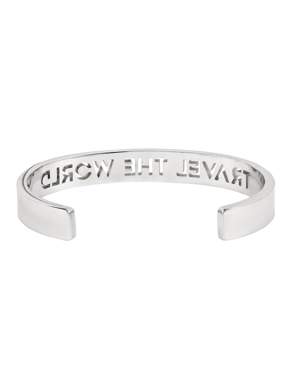 Travel The World Bangle Rhodium Plated