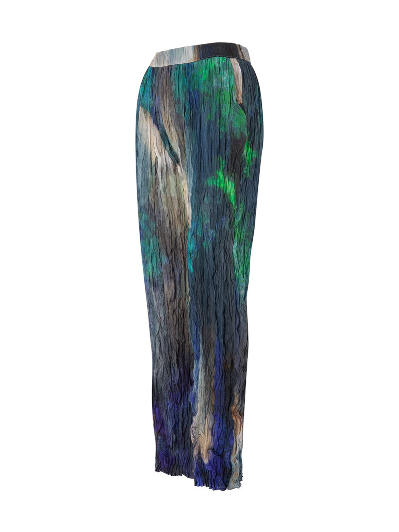 بنطال واسع الأرجل حرير بتصميم سكاي جاردن